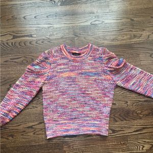 En Saison Rainbow Puff Sleeve Sweater - Size Small